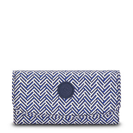 Portfele Kipling Money Land Printed Snap Wallet Niebieskie | PL 1034RV